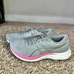 Asics Gel-Excite 7 Womens Running Shoes Size 7.5 Grey Pink 1012A562 Athletic Gym